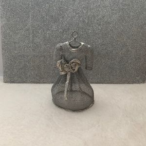 Vintage Rare Silver colored Vintage dress Ornament